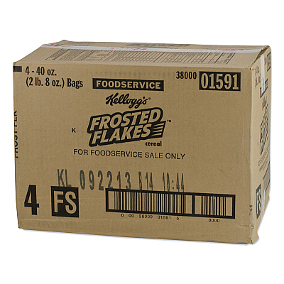 Kellogg's Frosted Flakes Breakfast Cereal, Bulk Packaging, 40 oz Bag, 4/Carton (KEB021838)