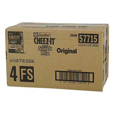 Sunshine Cheez-it Baked Snack Mix, Classic Cheese, 4.5 oz Bag, 6/Pack (KEB57715)