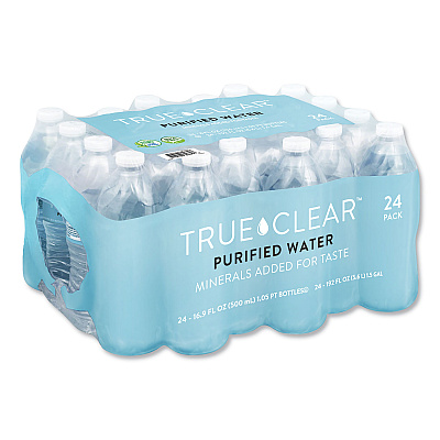 True Clear Purified Bottled Water, 16.9 oz Bottle, 24 Bottles/Carton (TCLTRC05L24CT)