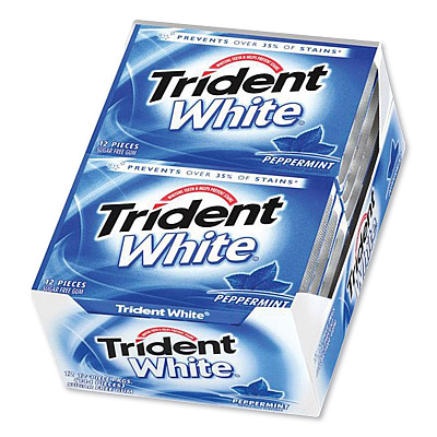 Trident Sugar-Free Gum, Peppermint, 12 Sticks/Pack, 9 Packs/Box (CDBAMC67608)
