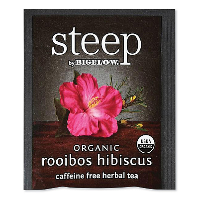 Bigelow Steep Tea, Rooibos Hibiscus Herbal Tea, 0.08 oz Tea Bag, 20/Box (BTCRCB17713)