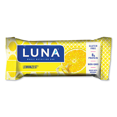 LUNA Bar Whole Nutrition Bar, Lemon Zest, 1.69 oz Bar, 15 Bars/Box (CBCCCC210004)