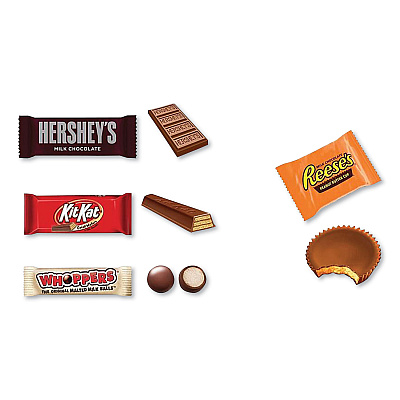 Hershey's Party Pack Miniatures Milk Chocolate Variety, Assorted, 33.38 oz Bag (HRS20243)