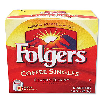 Folgers Coffee Filter Packs, Classic Roast, 0.16 oz, 19/Pack (FOLPRO29764)