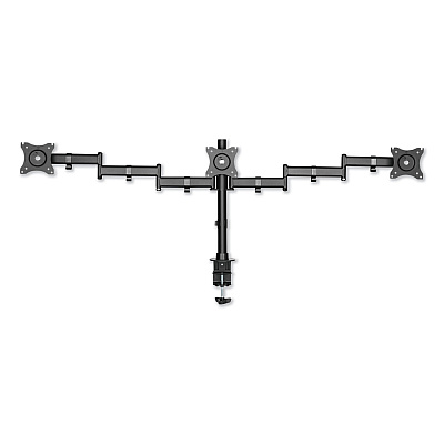 Alera AdaptivErgo Pole-Mount Triple Arm for 27" Monitors, 360 deg Rotation, +45/-45 deg Tilt, 45 deg Pan, Black, Supports 17.6 lb (ALEAEMA3B)