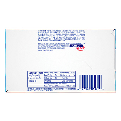 Mentos Pure Fresh Sugar-Free Gum, Mint, 15 Pieces/Pack, 10 Packs/Box (MENVAM1463620)