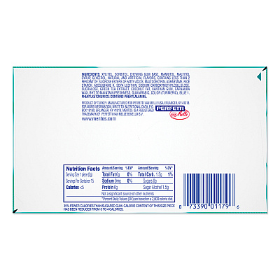 Mentos Pure Fresh Sugar-Free Gum, Wintergreen, 15 Pieces/pack, 10 Packs/box (MENVAM1463621)