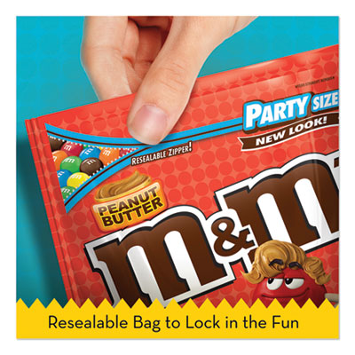 M&amp;M's Chocolate Candies, Peanut Butter, 38 oz Resealable Bag (MNM55085)
