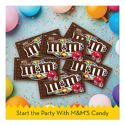 M & M's Chocolate Candies, Milk Chocolate, Individually Wrapped, 1.69 oz, 36/Box (MNM49990)