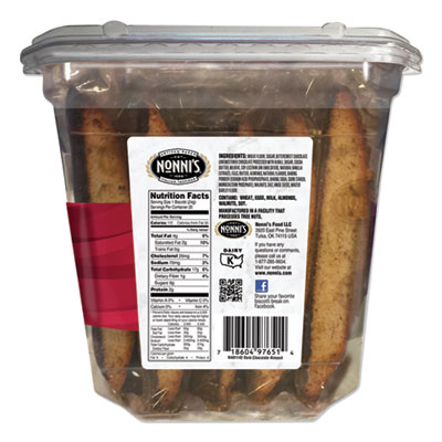 Nonni's Biscotti, Dark Chocolate Almond, 0.85 oz Individually Wrapped, 25/Pack (NONNSD97651)