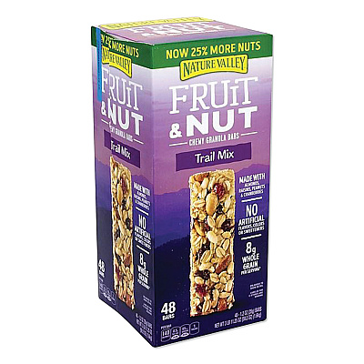 Nature Valley Granola Bars, Chewy Fruit and Nut Trail Mix, 1.2 oz Pouch, 48/Box (NVLGEM19696)