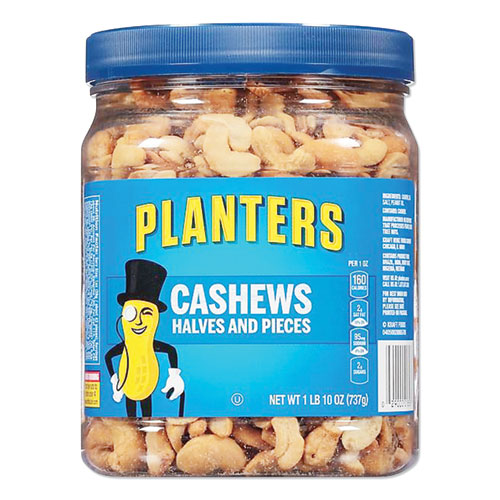 Planters Salted Cashew Halves and Pieces, 26 oz Canister (01858)