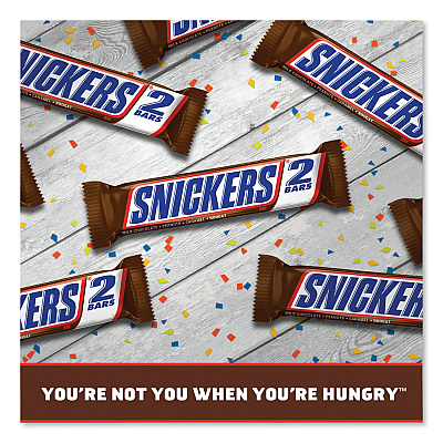 Snickers Sharing Size Chocolate Bars, Milk Chocolate, 3.29 oz, 24/Box (SNIMMM32252)