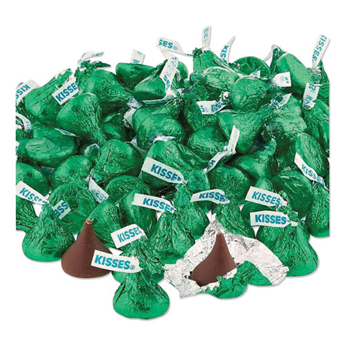 Hershey's KISSES, Milk Chocolate, Green Wrappers, 66.7 oz Bag (60347)