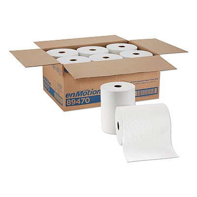 Georgia Pacific Professional enMotion High Capacity Roll Towel, 1-Ply, 10" x 800 ft, White, 6 Rolls/Carton (GPC89470)