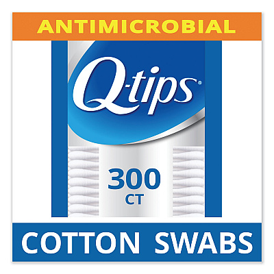 Q-tips Cotton Swabs, Antibacterial, 300/Pack, 12/Carton (UNI17900CT)
