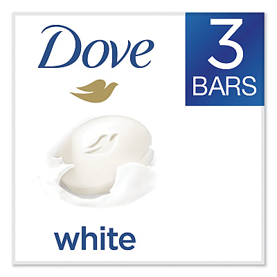 Dove White Beauty Bar, Light Scent, 3.17 oz, 12/Carton (UNI04090CT)