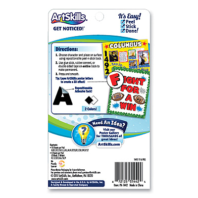 ArtSkills Black and White Poster Letters and Numbers, 10"h, 310/Pack (ASKPA1442)