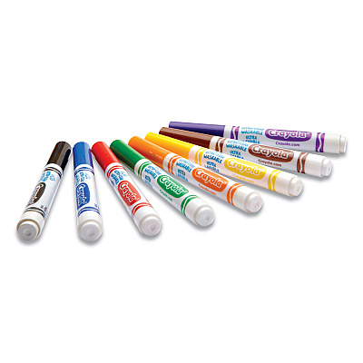 Crayola Ultra-Clean Washable Markers, Fine/Broad Wedge/Chisel Tips, Assorted Colors, 8/Box (CYO587208)