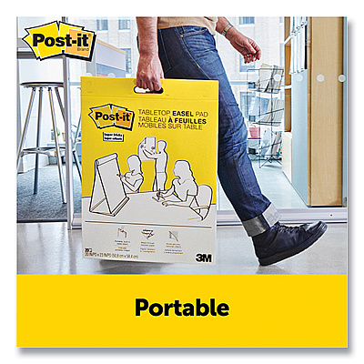 Post-it Easel Pads Super Sticky Original Tabletop Easel Pad with Self-Stick Sheets, Unruled, 20 x 23, White, 20 Sheets, 4/Pack (MMM563VAD4PK)