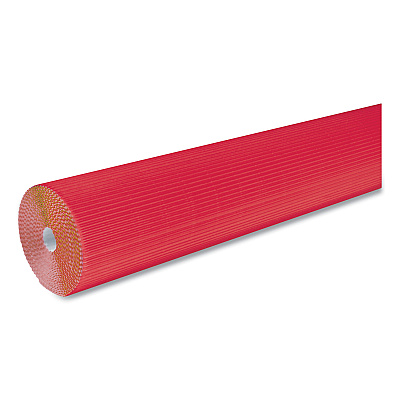 Pacon Corobuff Corrugated Paper Roll, 48" x 25 ft, Flame Red (PAC0011031)