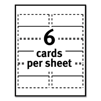 Avery Small Textured Tent Cards, White, 1.44 x 3.75, 6 Cards/Sheet, 25 Sheets/Pack (AVE5011)