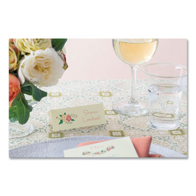 Avery Small Textured Tent Cards, White, 1.44 x 3.75, 6 Cards/Sheet, 25 Sheets/Pack (AVE5011)