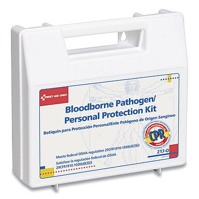 First Aid Only Bloodborne Pathogen and Personal Protection Kit with Microshield, 26 Pieces, Plastic Case (FAO217O)