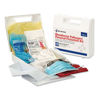 First Aid Only Bloodborne Pathogen Spill Clean Up Kit with CPR Pack, 31 Pieces, Plastic Case (FAO216O)
