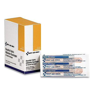 First Aid Only Fabric Bandages, Four-Wing Knuckle, 2.5 x 3.25, 40/Box (FAOG124)