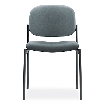 HON VL606 Stacking Guest Chair without Arms, Fabric Upholstery, 21.25" x 21" x 32.75", Charcoal Seat, Charcoal Back, Black Base (BSXVL606VA19)