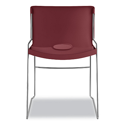 HON Olson Stacker High Density Chair, Supports 300 lb, 17.75" Seat Height, Mulberry Seat, Mulberry Back, Chrome Base, 4/Carton (HON4041MB)