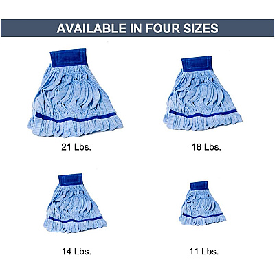 Microfiber Tube Mop - 18oz, Blue, 1 Each (PNP600018B)
