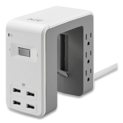 APC Essential SurgeArrest Surge Protector, Bridge Design, 6 AC Outlets/4 USB Ports, 6 ft Cord, 1,080 J, White (PE6U4W)