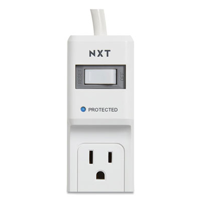 NXT Technologies Surge Protector, 6 AC Outlets, 4 ft Cord, 600 J, White (NXT24373160)