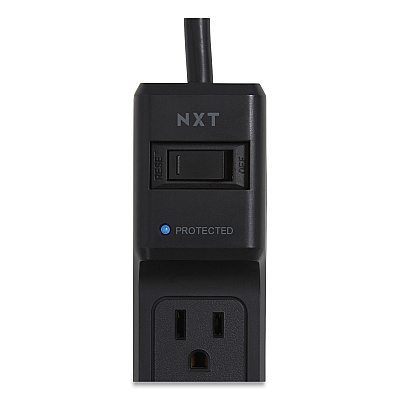 NXT Technologies Surge Protector, 6 AC Outlets, 4 ft Cord, 600 J, Black (NXT24373161)