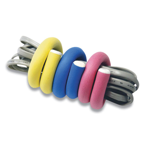 UT Wire Flexi Ties Cushioned Cable Ties, 0.4" x 5", Assorted Colors, 8/Pack (UTWFT1203)