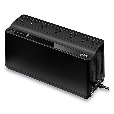 APC BN650M1 Back-UPS 650 VA Battery Backup System, 7 Outlets, 650 VA, 490 J (SEUBVN650M1)
