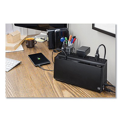 APC BN650M1 Back-UPS 650 VA Battery Backup System, 7 Outlets, 650 VA, 490 J (SEUBVN650M1)