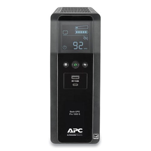 APC BR1000MS Back-UPS PRO BR Series SineWave Battery Backup System, 10 Outlets, 1,000 VA, 1,080 J
