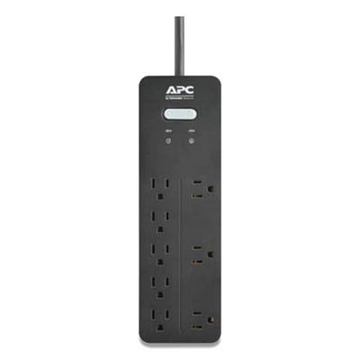 APC Home Office SurgeArrest Power Surge Protector, 8 AC Outlets, 6 ft Cord, 2,160 J, Black (PH8)