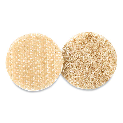 Velcro Sticky-Back Fasteners with Dispenser Box, Removable Adhesive, 0.75" dia, Beige, 200/Roll (VEK90140)