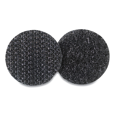 Velcro Sticky-Back Fasteners, Removable Adhesive, 0.63" dia, Black, 15/Pack (VEK90069)
