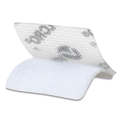 Velcro Sticky-Back Fasteners, Removable Adhesive, 0.88" x 0.88", Clear, 12/Pack (VEK91330)