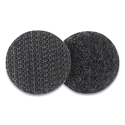 Velcro Sticky-Back Fasteners, Removable Adhesive, 0.75" dia, Black, 200/Box (VEK91823)