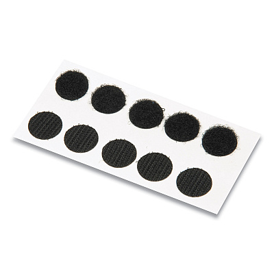 Velcro Sticky-Back Fasteners, Removable Adhesive, 0.75" dia, Black, 200/Box (VEK91823)