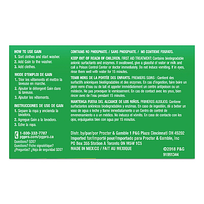 Gain Powder Laundry Detergent, Original Scent, 1.8 oz Box, 156 Boxes/Carton (PGC49338)