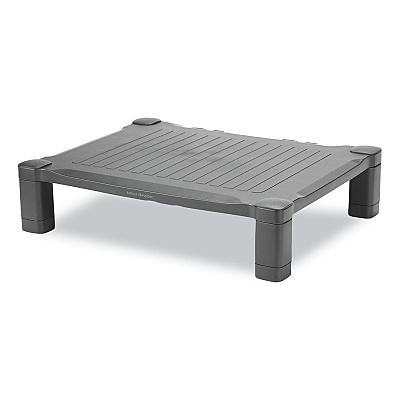 Mind Reader Adjustable Rectangular Monitor Stand, 17" x 13" x 3.75" to 5.75", Black, Supports 22 lbs (EMSPLMONSTBLK)