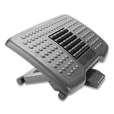 Mind Reader Adjustable Height Footrest with Rollers for Massage, 18w x 14d x 4.25h, Black (EMSFTROLLBLK)