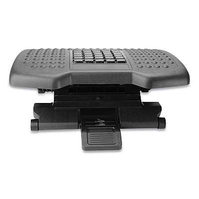 Mind Reader Adjustable Height Footrest with Rollers for Massage, 18w x 14d x 4.25h, Black (EMSFTROLLBLK)